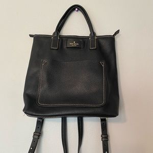 Kate Spade Pebble Leather Backpack Suede Lined